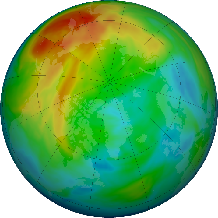 Arctic ozone map for 21 December 2020